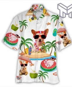 Chihuahua Lover Hawaiian Graphic Print Short Sleeve Hawaiian Shirt