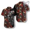 Cool Gun Skull Hawaiian Graphic Print Short Sleeve Hawaiian Shirt