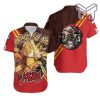 Demon Slayer Zenitsu Agatsuma Thunder Breathing Red Kimetsu No Yaiba Logo Hawaiian Graphic Print Short Sleeve Hawaiian Shirt