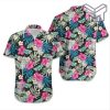 Disc Golf Hibiscus Hawaiian Graphic Print Short Sleeve Hawaiian Shirt