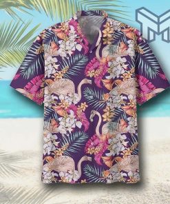 Flamingo Hawaiian Graphic Print Short Sleeve Hawaiian Casual Shirt