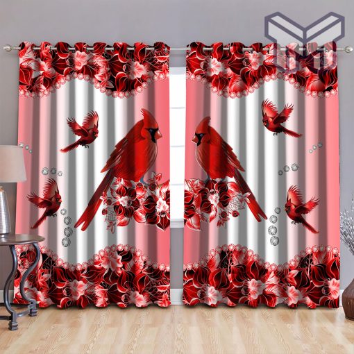 Flowers cardinal birds window curtains hot 2023 luxury bedroom living room home decor