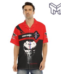 Ford Mustang Punisher Skull Apparel, Ford Mustang Custom Hawaiian Shirt