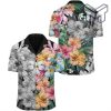 Forest Tropical Flower Hawaiian Graphic Print Short Sleeve Hawaiian Casual Shirt