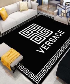 Gianni versace black luxury area rug for living room bedroom carpet home decorations mat