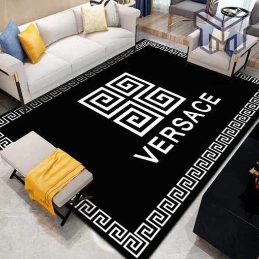 Gianni versace black luxury area rug for living room bedroom carpet home decorations mat