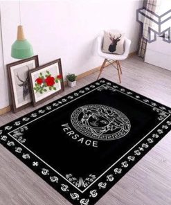 Gianni versace black luxury area rug for living room bedroom carpet home decorations mat type02