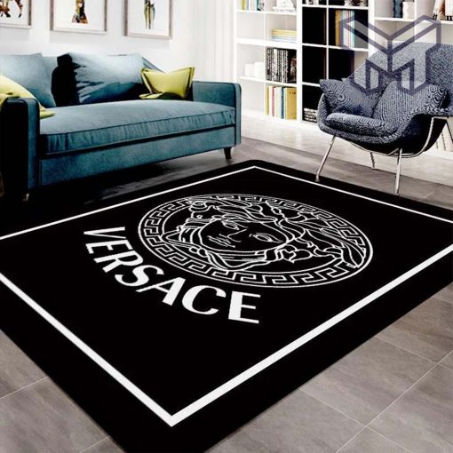 Gianni versace black luxury area rug for living room bedroom carpet home decorations mat type03