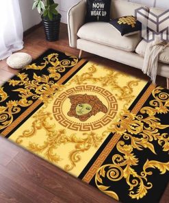 Gianni versace gold luxury area rug for living room bedroom carpet home decorations mat