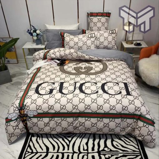 Gucci Bedding Set, Gucci Luxury New Fashion Brand Bedding Set Bedspread Duvet Cover Set