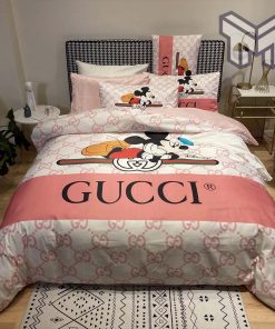 Gucci Bedding Set, Gucci Mickey Luxury Brand Bedding Set Bedspread Duvet Cover Set Home Decor