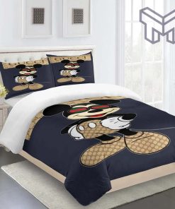 Gucci Bedding Set, Gucci Mickey Premium Fashion Limited Luxury Brand Bedding Set Home Decor