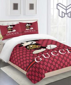 Gucci Bedding Set, Gucci Mickey Premium Limited Luxury Brand Fashion Bedding Set Home Decor