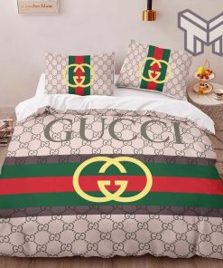 Gucci Bedding Set, Gucci New Brown Limited Luxury Brand High-End Bedding Set Home Decor