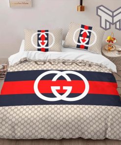 Gucci Bedding Set, Gucci New Hot Fashion Logo Premium Luxury Brand High-End Bedding Set LV Home Decor