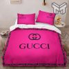 Gucci Bedding Set, Gucci Pinky Fashion Logo Luxury Brand Bedding Set Home Decor