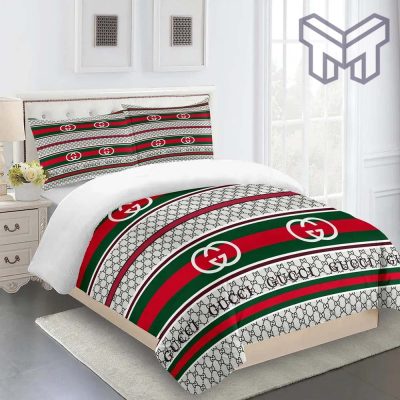 Gucci Bedding Set, Gucci Premium Fashion Limited Luxury Brand Bedding Set Home Decor