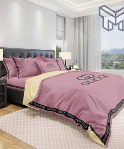 Gucci Bedding Set, Gucci Purple Luxury Brand Bedding Set Duvet Cover Home Decor