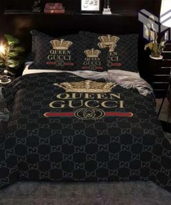 Gucci Bedding Set, Gucci Queen Luxury Brand High-End Bedding Set Home Decor