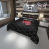 Gucci Bedding Set, Gucci Red Wolf Fashion Logo Luxury Brand Bedding Set Home Decor