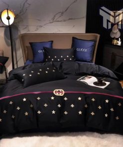 Gucci Bedding Set, Gucci Star Bee Luxury Brand High-End Bedding Set Home Decor
