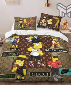 Gucci Bedding Set, Gucci The Simpsons Limited Edition Luxury Brand High-End Bedding Set Home Decor
