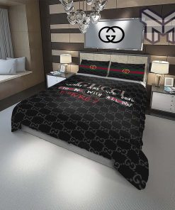 Gucci Bedding Set, Gucci What Are We Doing Fashion Logo Luxury Brand Bedding Set Home Decor