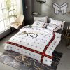 Gucci Bedding Set, Gucci White Bees Fashion Luxury Brand Bedding Set Home Decor