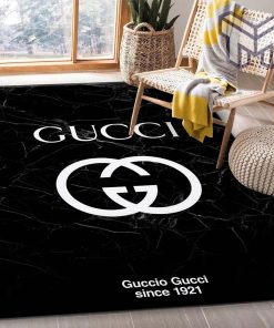 Gucci black marble marmor area rug living room rug christmas gift us decor