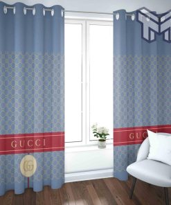 Gucci blue window curtains hot 2023 set for living room bedroom farmhouse style home decor
