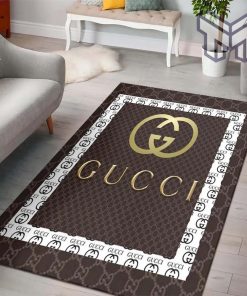 Gucci brown luxury area rug for living room bedroom carpet home decorations mat type 3