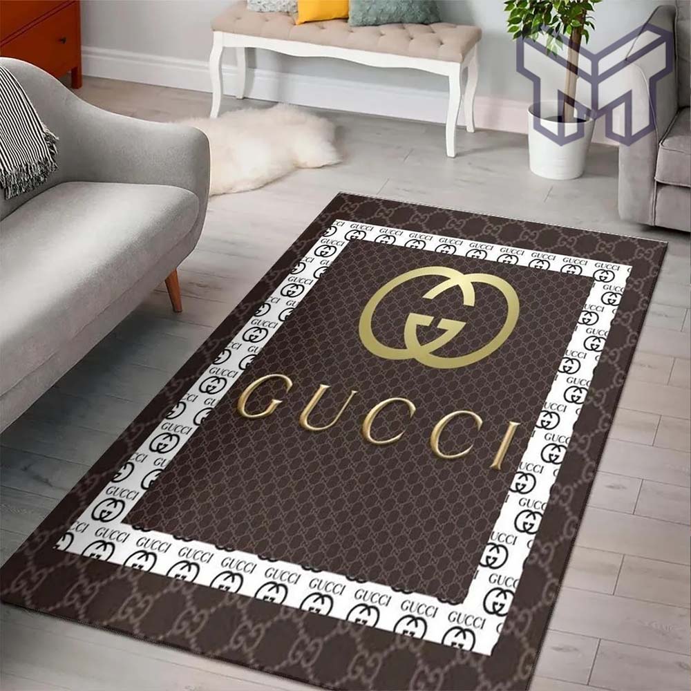 Gucci brown luxury area rug for living room bedroom carpet home decorations mat type 3