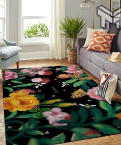 Gucci flower luxury area rug for living room bedroom carpet home decorations mat type 1
