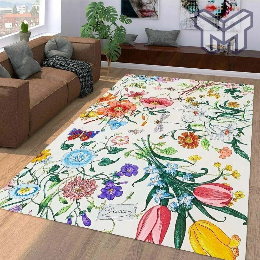 Gucci flower luxury area rug for living room bedroom carpet home decorations mat type 6