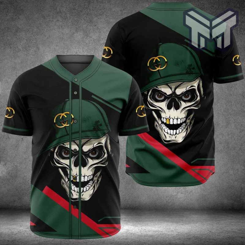 Gucci skull baseball jersey shirt luxury clothing clothes luxury summer  outfit outfit for men women trending… in 2023