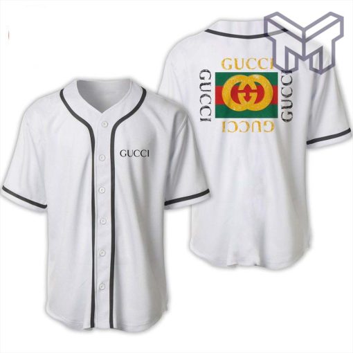 Gucci white baseball jersey shirt luxury clothing clothes sport for men women hot 2023 Type01