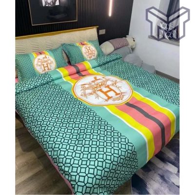 Hermes Bedding Set, Hermes Hot Luxury Brand Premium Bedding Set Bedspread Duvet Cover Set Home Decor