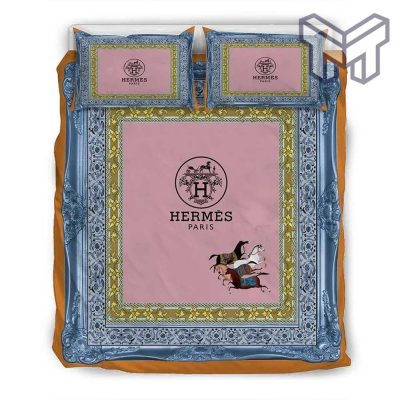 Hermes Bedding Set, Hermes Luxury French Fashion Bedding Sets Duvet Cover Bedroom Sets Bedset Bedlinen