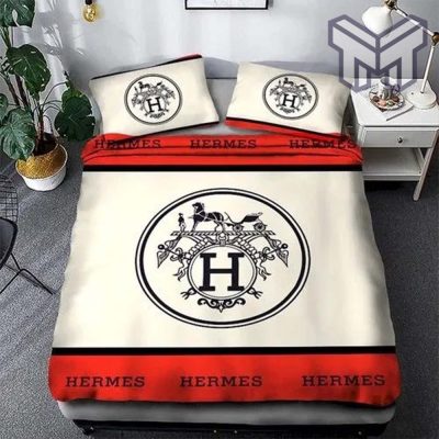 Hermes Bedding Set, Hermes New Luxury Brand Premium Bedding Set Bedspread Duvet Cover Set Home Decor