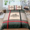 Hermes Bedding Set, Hermes New Luxury Fashion Brand Bedding Set Bedspread Duvet Cover Set