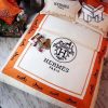 Hermes Bedding Set, Hermes Orange Premium Logo Luxury Brand Bedding Set Home Decor