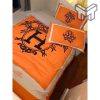 Hermes Bedding Set, Hermes Orange Premium Luxury Brand Bedding Set Home Decor