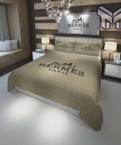 Hermes Bedding Set, Hermes Paris Fashion Luxury Brand Premium Bedding Set Home Decor