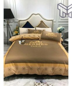 Hermes Bedding Set, Hermes Paris Luxury Brand Premium Bedding Set Bedspread Duvet Cover Set Home Decor