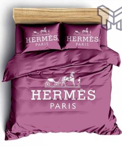 Hermes Bedding Set, Hermes Pinky Luxury Brand Fashion Bedding Set Bedspread Duvet Cover Set