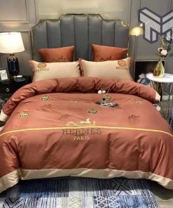 Hermes Bedding Set, Hermes Pinky Luxury Brand High End Bedding Set Home Decor