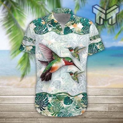 Hummingbird Hawaiian Graphic Print Short Sleeve Hawaiian Casual Shirt