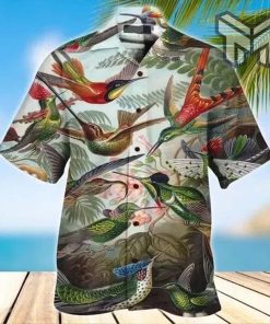 Hummingbird Hawaiian Graphic Print Short Sleeve Hawaiian Shirt Type02