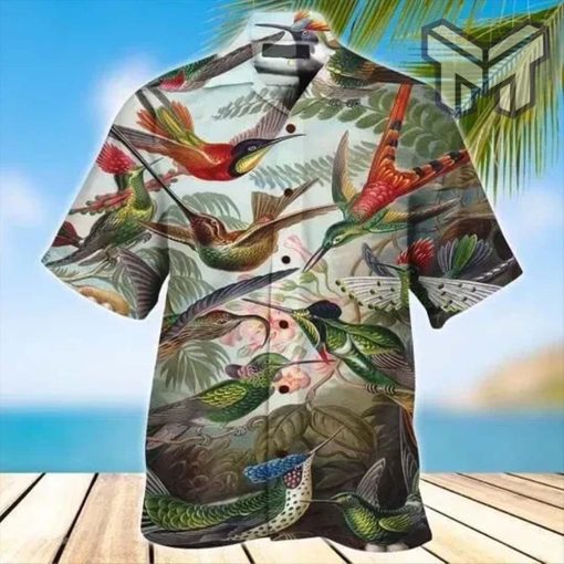 Hummingbird Hawaiian Graphic Print Short Sleeve Hawaiian Shirt Type02