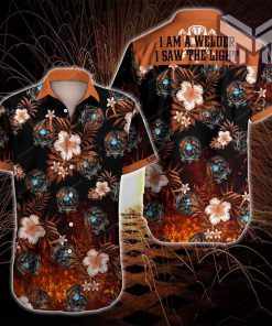 I Am A Welder I Saw The Light Hawaiian Graphic Print Short Sleeve Hawaiian Casual Shirt